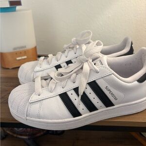 adidas Superstar Kids White and Black Sneakers size 6 big kid